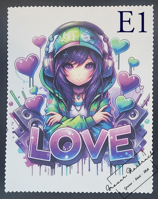Brillenputztücher Graffiti Anime Girl