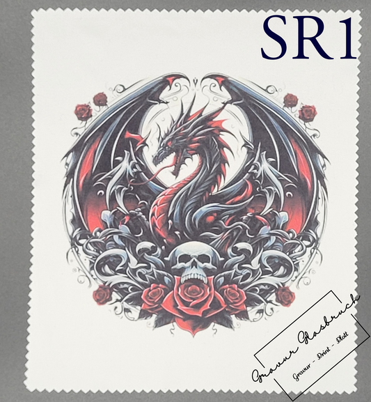 Brillenputztücher Mix rot-schwarz